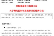 东平明日停牌！又一A股，筹划控制权变更